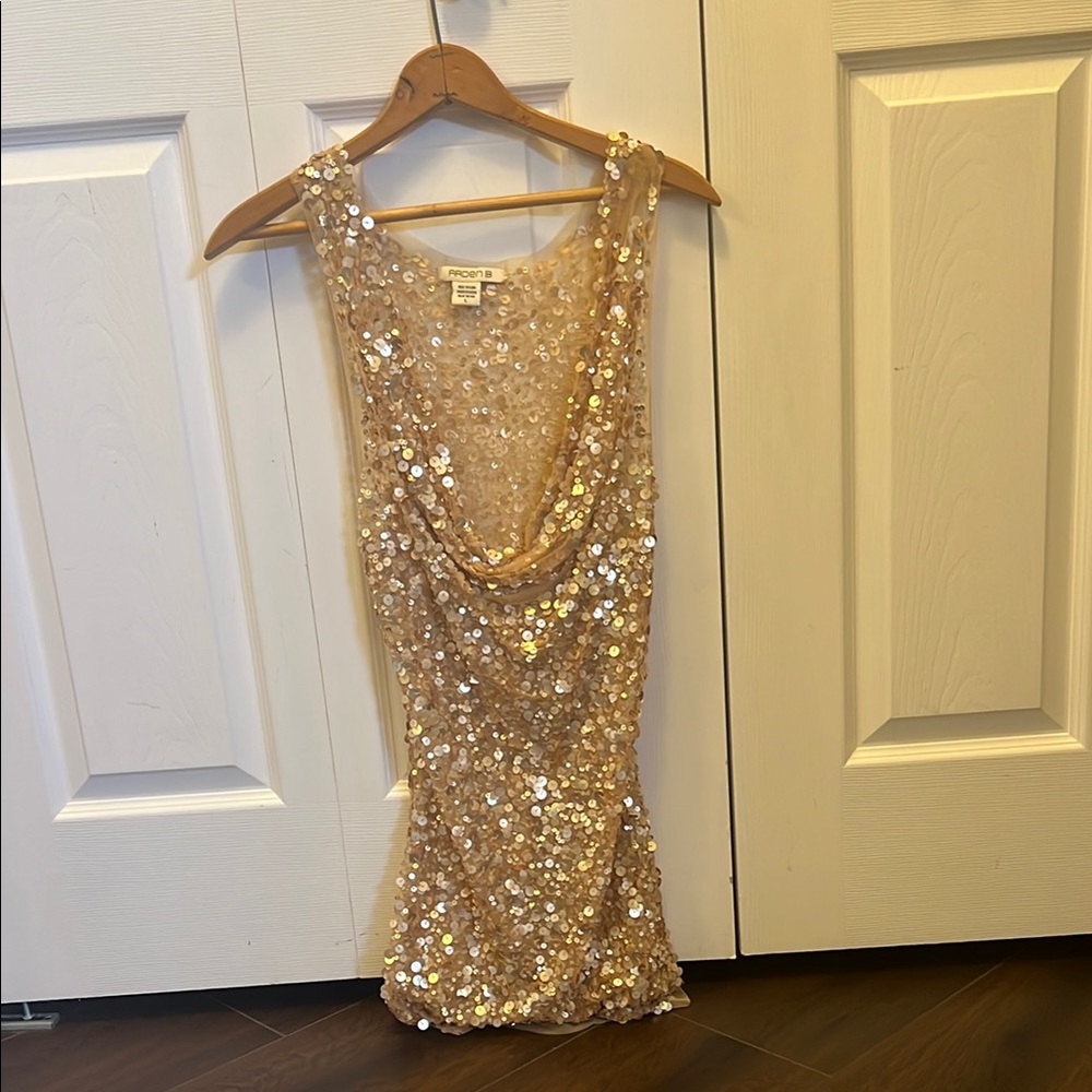 Arden B Gold Sequin Dress